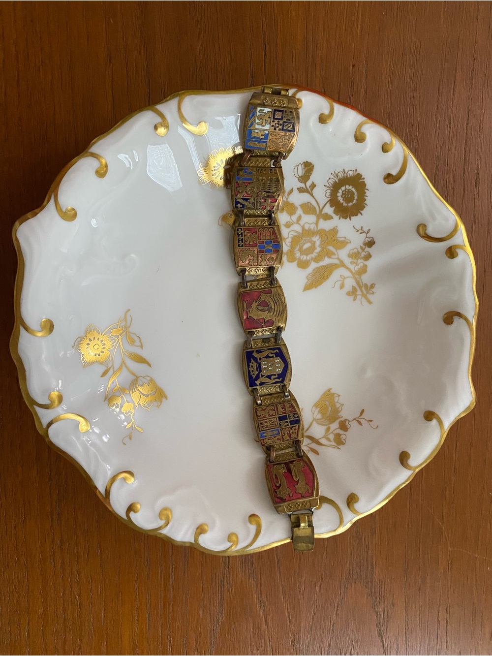Vintage French Heraldic Shield Souvenir Bracelet